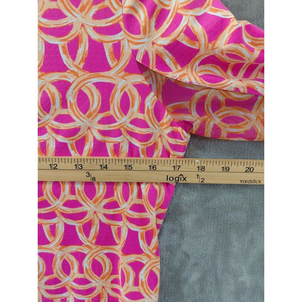 IBKUL Crewneck UBHOT Shiloh Pink Print Top Women's Small Golf Mesh Sleeves UPF50 - Picture 6 of 7